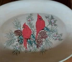 Pacific Rim Vintage Cardinal And Pinecone Theme Platter. Fixed Price $24.99.