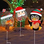 Set Of 3 Christmas Yard Stakes 29"H Snowman Santa Penguin Outdoor Decor. Fixed Price $19.99.