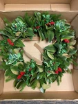 New Restoration Hardware Magnolia & Holly Berry 30" Christmas Winter Wreath Nib. Fixed Price $225.00.