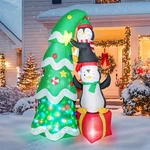 Christmas Inflatable Outdoor Decorations, 7 Ft Penguins Climbing Tree,with 1 Rot. Fixed Price $49.99.
