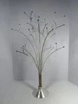 Crate & Barrel 16 Ornament Christmas Display Tree 25 Silver Metal W/ Box. Fixed Price $99.97.