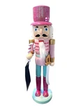 Dabney Lee Christmas Pastel & Hot Pink Sword Soldier 14" Wooden Nutcracker New. Fixed Price $36.80.