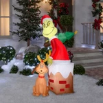 Gemmy 5.5 ' The Grinch & Max Airblown Inflatable Christmas Lighted Decoration. Fixed Price $249.00.