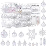 86PCS Christmas Balls Ornaments Set,shatterproof Plastic Clear Decorative Bauble. Fixed Price $26.99.