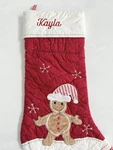 Pottery Barn Kids Kayla Quilted Christmas Stocking Gingerbread Monogram Gingham. Fixed Price $19.99.