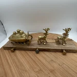 2021 Threshold Stocking Holder Reindeer Sleigh 3 Hook Metal Christmas Holiday. Fixed Price $49.99.