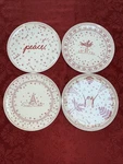 4 Ellen Degeneres Royal Doulton Christmas Accent Plates Red Joy Kindness Peace. Fixed Price $24.95.