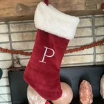 1 Soft Prima Velvet Silver Embroidered Letter Christmas Stocking Monogram. Fixed Price $39.95.