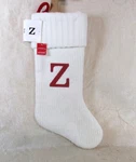 Initial "z" White Knit Christmas Holiday Stocking Wondershop Brand New With Tag. Fixed Price $9.95.