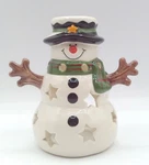 Vintage 2012 Yankee Candle Ceramic Snowman Tea Light Holder 5.25" Tall. Fixed Price $15.00.