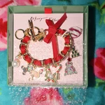 Betsey Johnson Red Gold Multicolor Bracelet With Christmas Dangle Charms. Fixed Price $22.00.