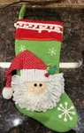 Holiday Time Christmas Stocking 3-D Santa Clause & Snowflakes 19. Fixed Price $8.00.