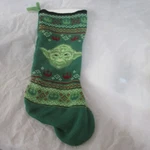 18" Long Star Wars Yoda Green Knit Christmas Stocking Fleece Lined. Fixed Price $10.88.