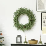 Homcom 24 Inch Christmas Wreath, Artificial Norfolk Pine For Door. Fixed Price $46.99.