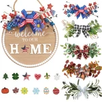 12 Inch Interchangeable Seasonal Welcome Sign Front Door Wreath Decor Wooden .... Fixed Price $37.88.