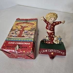 Love Christmas Vtg New Mary Engelbreit Midweststocking Hanger Holder Cast Iron. Fixed Price $44.85.