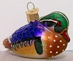 Owc Old World Christmas Blown Glass Wood Duck #16046 Brilliantly Plumed Bird. Fixed Price $19.00.