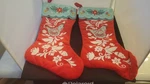 - Pioneer Woman Christmas Embroidered Stockings Mazie Bird Teal 20"L, New. Fixed Price $23.40.
