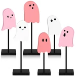 6 Pcs Halloween Farmhouse Ghost Table Decor Pink Cute Tiered .... Fixed Price $23.61.