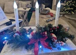 Collections Etc. Christmas Candy Cane Flameless Candle Holiday Centerpiece Nwt. Fixed Price $14.54.