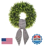 Vofuly Boxwood Wreaths For Front Door Artificial Green Spring Summer. Fixed Price $57.33.