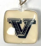 Pottery Barn Letter V Christmas Ornament Blown Glass 3D Alphabet Black Square. Fixed Price $18.99.