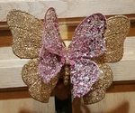1PC Gold/pink Sequin Glitter Butterfly Clip-on Ornament/centerpiece Deco 7X 4.75. Fixed Price $16.99.