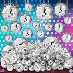 Funtery 100-PIECE Silver Mirror Disco Balls Hanging Decor For Parties & Events. Fixed Price $69.98.
