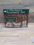 5PC Royal Seasons Accessory Set Christmas Gravy Boat Napkin Holder Candle Sticks. Fixed Price $11.66.