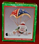 Parachute Snowman Christmas Ornament Hanging 6" Fast Shipping. Fixed Price $19.99.