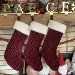 1 Target Wondershop Burgundy Red Quilted White Cuff Plush Christmas Stocking. Fixed Price $39.95.