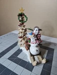 Home Interiors Snowman Couple Stocking Holder Hanger Sledding Christmas. Fixed Price $14.37.