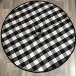 Holiday Time 48" Black White Buffalo Ckeck Plaid Christmas Tree Skirt Checkered. Fixed Price $10.99.