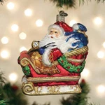 Old World Christmas Santa In Sleigh #40306 Glass Ornament -2019 Nos. Fixed Price $36.50.