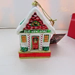 Margaret Cobane Hand Blown Painted Christmas Ornament Our New Home. Fixed Price $27.00.