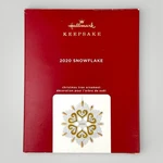 Hallmark Keepsake 2020 Snowflake Christmas Ornament White Gold Porcelain Glitter. Fixed Price $23.95.