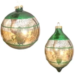 Raz Imports Set 2 Glass Ball Finial Ornament Mercury Vintage Retro Style 5 Inch. Fixed Price $12.92.