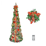 Vingli Pre-lit Pop Up Christmas Tree With 150 6FT, Flock Red & Green. Fixed Price $77.99.