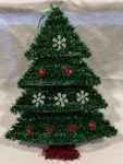 Christmas House Tinsel Wall/home Decor 14 X 10 Green Tree. Fixed Price $6.29.