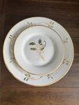 Holiday Joy HIJ1 Holly Gold Trim Dinner Plate & Salad Set Christmas. Fixed Price $19.99.