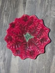 Maxcera Red Poinsettia 9.5" Ceramic Bowl Christmas Holiday Decor Tabletop. Fixed Price $27.55.