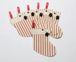 6 Farmhouse Mini Christmas Stocking: Fabric Gift Card Holder Ornaments. Fixed Price $9.00.
