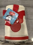 Disney Minnie Mouse Tan Hand Towels Red White Striped Bow Sparkles 2PK Nwt. Fixed Price $14.75.