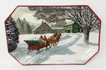 Hallmark Christmas Evergreen Holiday Serving Platter New. Fixed Price $82.50.