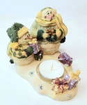 Snowmen With Gifts Votive Candle Holder Holiday Winter. Fixed Price $10.00.