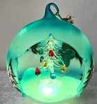 Sorelle Glass Winter Sky Tree Globe Ornament Color Changing Led 5". Fixed Price $24.99.