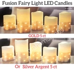 Fusion Fairy Light Led Candles Gold Silver W/ Remote Home Wedding Event Decor. Fixed Price $32.95.
