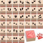 36PCS Animals Pattern Stamps Set Wooden Rubber Holiday Cute Handprin. Fixed Price $39.66.