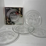 Arcoroc Welcome Home Glass Plates Christmas Themed Dessert 7-3/4" Iob. Fixed Price $22.00.