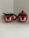 Holiday Snow Flake Cream And Sugar Set. Fixed Price $12.99.